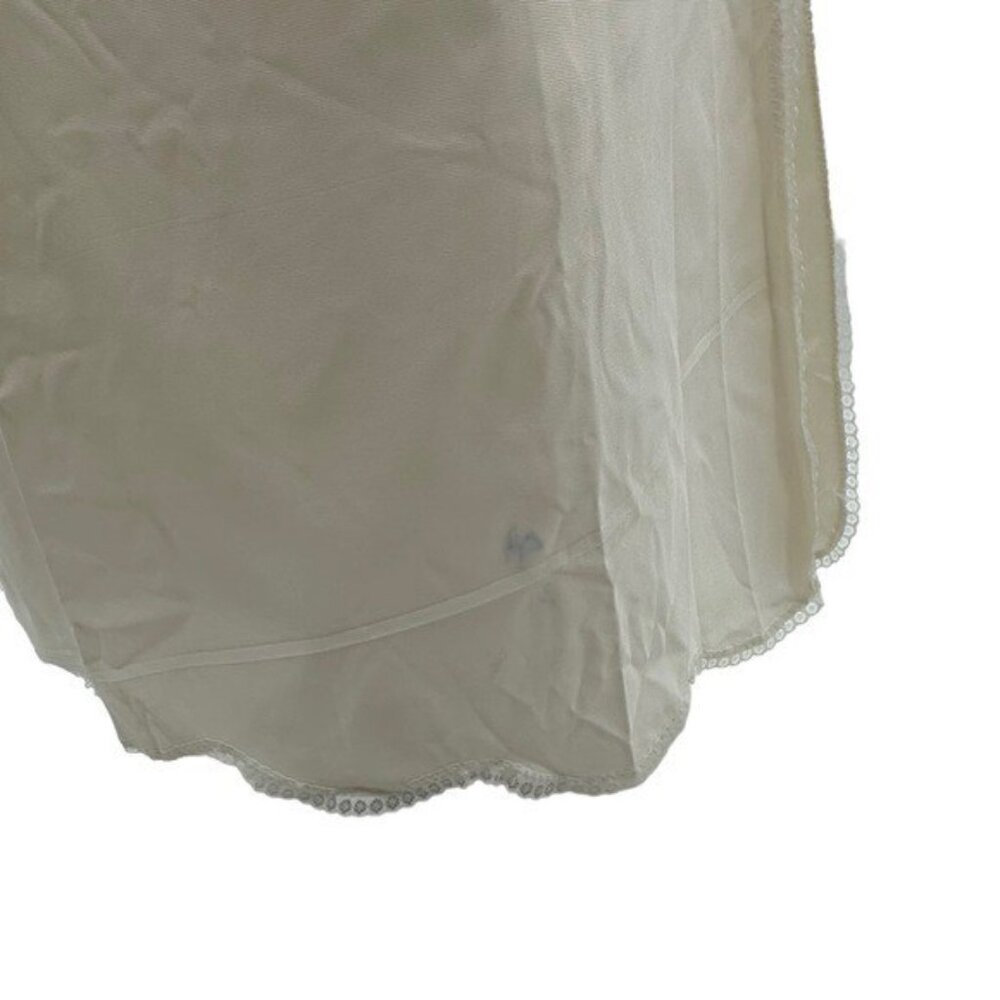 Vintage 1950s Deena Women's L Slip Skirt Full Length Ivory Nylon USA - Picture 7 of 9